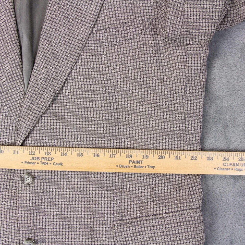 VTG Canali Milano Mens 46R Blazer Sport Coat Brown Houndstooth Made in Italy‎